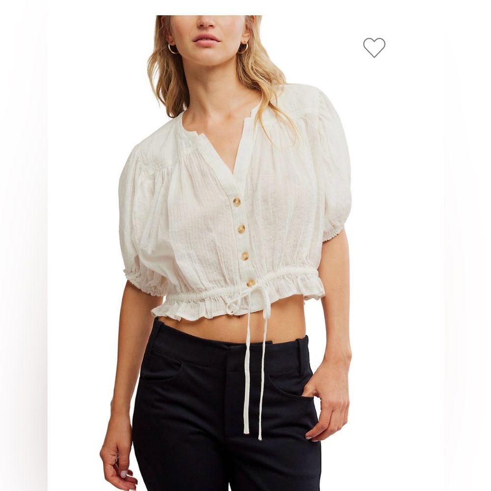 FREE PEOPLE LITTLE CLOUD Button-Up Women's Top